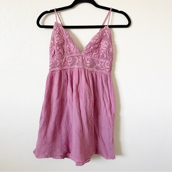 Jen's Pirate Booty Tops - Jen's Pirate Booty Mauve Crochet Babydoll Tunic